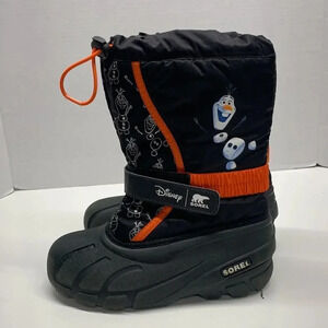 Sorel Disney Boots Winter Snow Boot Waterproof Olaf Frozen Black Kids Youth 3